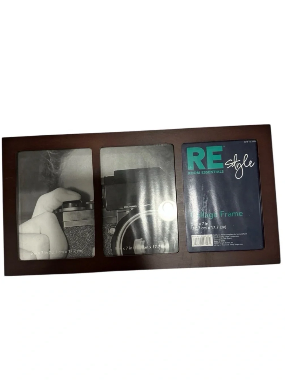 Essentials Dark Brown Triple Photo Frame